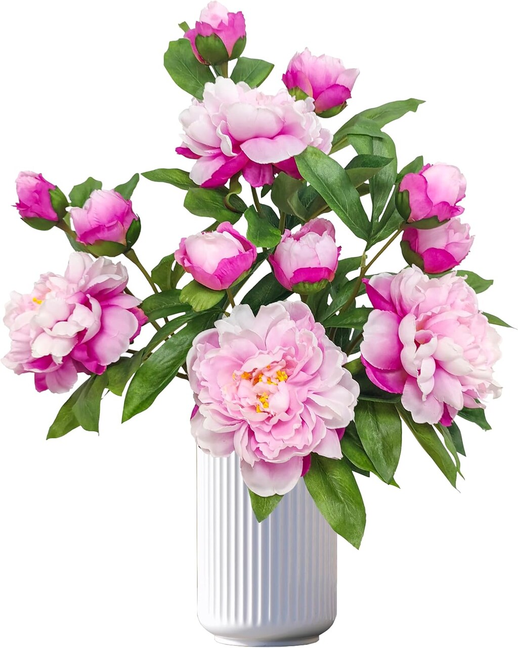 4 Pcs Artificial Peonies – Faux Silk Flowers with Stems, Realistic Purple-Pink Peonies for Home Decor & Floral Arrangements